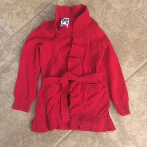 Gymboree sweater cardigan with ruffled edge